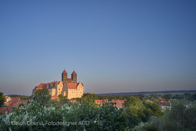 Quedlinburg, Schlossberg im Abendrot